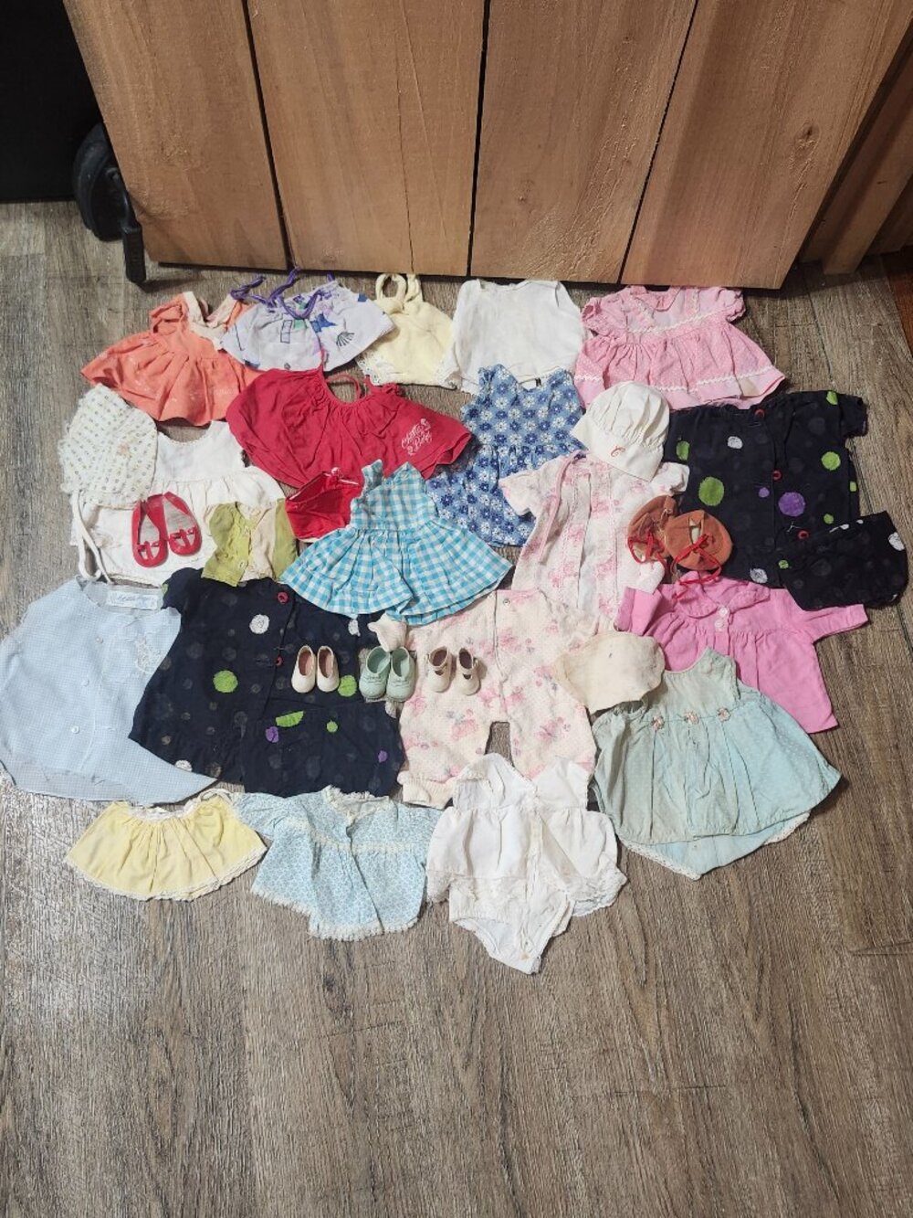 60's vintage baby doll clothes and shoes